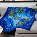 Dawhud Direct Sea Turtle Fleece Blanket for Bed, 50x60 Inches Super Soft Plush Ocean Blanket - Queen Size