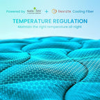 SLEEP ZONE Cooling Queen Mattress Pad, Premium Zoned Quilted Fitted Mattress Topper, Elastic Mattress Protector Cover, Machine Wash Durable, Deep Pocket 8-21 inch, Teal, Queen