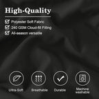 Monbix California King Size Comforter Set - 7 Pieces Bed in a Bag California King, Black Bedding Sets with Comforter, All Seasons Down Alternative Comforter Bed Set with Sheets, Pillowcases & Shams