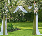 Warm Home Designs 30 Feet Long Sheer Sage Green Window Scarf. These XXL Length Valance Window Scarves 54 X 360 Inches in Size. Great as Bed Canopy or Wedding Arch Draping Fabric. AM Sage 360"