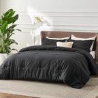 Bedsure King Size Comforter Set - Black Soft Bedding for All Seasons, Cationic Dyed Bed Set, 3 Pieces, 1 King Size Comforter (104"x90") and 2 Pillow Shams (20"x36"+2")