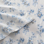 Laura Ashley - Flannel Sheets Twin Size, Anti-Pilling & Wrinkle Resistant Cotton, Touchably Soft for All-Season Comfort - Bed Sheets with Matching Pillowcase & Fitted Sheet (Audrey Blue)