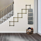 WEBI Accordion Wall Hanger,Accordion Hat Rack for Wall,Expandable Wooden Coat Rack Wall Mounted,Accordion Hook Rack for Hats,Caps,16 Peg,Dark Walnut