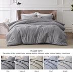 Bedsure King Size Comforter Set - Dark Grey King Comforter Set, Soft Bedding for All Seasons, Cationic Dyed Bedding Set, 3 Pieces, 1 Comforter (104"x90") and 2 Pillow Shams (20"x36"+2")