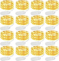 Olafus 16 Pack Christmas Fairy Lights Battery Operated Warm White, Halloween Small String Lights Copper Wire 20 LED 7ft, IP68 Waterproof Bottle Light for Wedding Vases Centerpieces Decorations Party