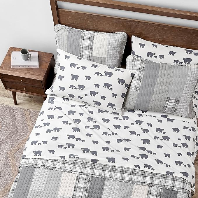 Eddie Bauer - Twin Sheets, Cotton Flannel Bedding Set, Brushed for Extra Softness, Cozy Home Decor (Bear Family)