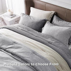 Bedsure King Size Comforter Set - Dark Grey King Comforter Set, Soft Bedding for All Seasons, Cationic Dyed Bedding Set, 3 Pieces, 1 Comforter (104"x90") and 2 Pillow Shams (20"x36"+2")