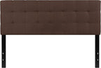 Flash Furniture Bedford Tufted Upholstered Queen Size Headboard in Dark Brown Fabric