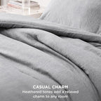 Bedsure Oversized King Comforter Set - Grey Soft Bedding for All Seasons, Cationic Dyed Bed Set, 3 Pieces, 1 Oversized King Size Comforter (120"x98") and 2 Pillow Shams (20"x36"+2")