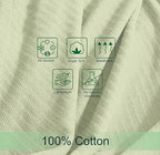 COTTON CRAFT Soft Cotton Thermal Blanket - Plush Herringbone Twill - All Season Luxurious Breathable Skin Friendly Lightweight Cooling Throw Blanket - Sofa Couch Travel Camping Dorm - Full Queen Sage