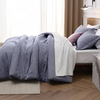 Bedsure Full Comforter Set - Denim Grey Soft Bedding for All Seasons, Cationic Dyed Bed Set, 3 Pieces, 1 Full Size Comforter (82"x86") and 2 Pillow Shams (20"x26"+2")