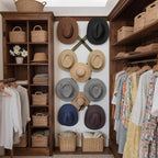 SKOLOO Hat Rack for Wall with 11 Hooks, 24 inch Solid Wooden, Modern, Huge Coat Rack Wall Mount for Coats, Hats, Bags, Cowboy Caps, Baseball Caps, Dark Walnut Color