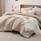 Bedsure California King Comforter Set - Warm Sand Soft Bedding for All Seasons, Cationic Dyed Bed Set, 3 Pieces, 1 California King Size Comforter (104"x96") and 2 Pillow Shams (20"x36"+2")