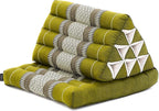 Leewadee 1-Fold Mat with Triangle Cushion – Comfortable TV Pillow, Foldable Mattress with Cushion Made of Kapok, 30 x 20 inches, Green