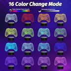 Attivolife Gamepad 3D Illusion Lamp, Controller Night Light with Remote Control + Timer 16 Color Changing Desk Lamp Kids Gamer Room Decor Plug in Best Cool Festival Birthday Gift for Boy Men