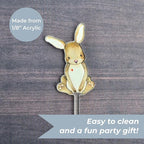 Forest Critters Painted Wooden Animal Cutout Shapes (Cupcake Topper (Set of 5))