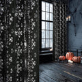 NICETOWN Black Voile Sheer with Glitter Silver Web, Grommet Halloween Spider Pattern for Window Decor, Party & Seasonal Home, W54 x L96, 2 Panels