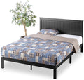 ZINUS Santiago Platform Bed Frame, Wood Slat Support, No Box Spring Needed, Easy Assembly, Queen, Black