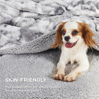 Bedsure GentleSoft Sherpa Fluffy Throw Blanket - Fleece Warm and Cozy Throw for Women Gift, Plush & Fuzzy Faux Fur Christmas Blanket for Couch, Bed Decor, Tie Dye Design, Light Grey, 50x60 Inches
