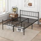 King Bed Frame-Classic Metal Platform Bed Frame,Mattress Foundation with Steel Slat Support,Under Foundation Storage,No Box Spring Needed, Easy Assembly, King Size