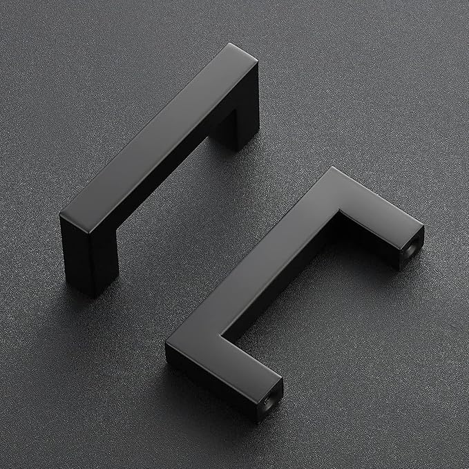 Ravinte 20 Pack Black Cabinet Pulls 2-1/2 Inch Square Kitchen Cabinet Handles Matte Black Kitchen Hardware for Drawer Pulls Drawer Handles Come with Screwdriver