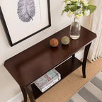 Leick Home Boa Console Table, Solid Wood, Bottom Display Shelf, Narrow Depth, Easy-Assembly, For Living Room/Hallway, Chocolate Cherry, 38.0 in. W x 14.0 in. D x 30.0 in. H, 10332