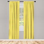 Ambesonne Yellow Window Curtains, Moroccan Trellis Pattern in Yellow Tones Vintage Eastern Pattern, Lightweight Decor 2-Panel Set with Rod Pocket, Pair of - 28" x 84", Mustard Yellow