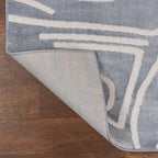 JONATHAN Y Graphic Lines High-Low Runner Rug 2X8 Blue/White, Alcina Modern Scandinavian for Living Room, Bedroom, Kitchen, Easy-Cleaning, High Traffic, Pet-Friendly, Non-Shedding SND102D-28