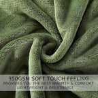 HOZY Soft Blanket Travel Size Fleece Warm Fuzzy Throw Blankets for The Bed Sofa Lightweight 350GSM Green 50"*61"