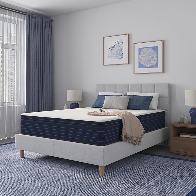 NapQueen Full Size, 10 Inch New Victoria Hybrid Cooling Gel Infused Pocket Spring and Memory Foam Mattress, Bed in a Box, CertiPUR-US Certified