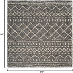 SAFAVIEH Arizona Shag Collection Area Rug - 8' Square, Brown & Ivory, Moroccan Design, Non-Shedding & Easy Care, 1.6-inch Thick Ideal for High Traffic Areas in Living Room, Bedroom (ASG741B)