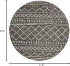 SAFAVIEH Arizona Shag Collection 5'1" Round Brown / Ivory ASG741B Moroccan Non-Shedding Living Room Bedroom Dining Room Entryway Plush 1.6-inch Thick Area Rug