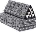Leewadee 3-Fold Mat XXL with Triangle Cushion – Firm TV Pillow, Foldable Mattress with Cushion Made of Eco-Friendly Kapok, 67 x 31 inches, Black