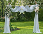 Warm Home Designs 24 Feet Long Grey Silver Sheer Window Scarf. These XXL Length Valance Scarves 54 X 288 Inches in Size. Great as Bed Canopy or Wedding Arch Draping Fabric. AM Silver 288"