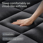 Ultra Soft Full Size Mattress Topper - Viscose Made from Bamboo Pillow Top Mattress Pad for Back Pain Relief - Naturally Cooling for Hot Sleepers, Black