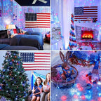 JMEXSUSS Red White and Blue Lights Clear Wire, 66 Ft 200 LED 4th of July Decorations String Lights Plug in, Christmas Light for Independence Day Celebration Party Memorial Day Patriotic Holidays Decor