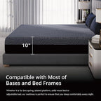 EGOHOME 10 Inch Full Memory Foam Mattress for Back Pain, Cooling Copper Gel Bed in a Box, Foam Made in USA, CertiPUR-US Certified, Therapeutic Medium Firm, Double 54x75x10 Black