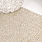 Eyely NCS101E-5 Odense High-Low Minimalist Angle Geometric Beige/Cream 5 ft. x 8 ft. Indoor/Outdoor Area Rug, for Home, Backyard, Patio, Porch, Bedroom, Kitchen, Living Room