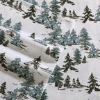 Eddie Bauer - Flannel Sheets Twin Size, Anti-Pilling & Wrinkle Resistant Cotton, Touchably Soft for All-Season Comfort - Bed Sheets with Matching Pillowcase & Fitted Sheet (Snowy Pine Trees Green)