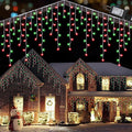 Toodour Red & Green Christmas Icicle Lights, 29.5ft 360 LED Icicle Lights, 8 Modes, 60 Drops, Window Curtain Led Christmas Light, Icicle Twinkle Light for Eaves, Party, Wedding, Xmas Decorations