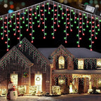 Toodour Red & Green Christmas Icicle Lights, 29.5ft 360 LED Icicle Lights, 8 Modes, 60 Drops, Window Curtain Led Christmas Light, Icicle Twinkle Light for Eaves, Party, Wedding, Xmas Decorations