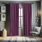 Ambesonne Lattice Window Curtains, Abstract Symmetric Pattern with Geometric Elements in Pink Color Shade, Lightweight Decor 2-Panel Set with Rod Pocket, Pair of - 28" x 63", Brown Magenta