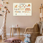 Numbers 123 Education Rectangular Canvas Banner-Flag Wall Sign Decor for Baby Toddler Boy Girl Kids,Nursery Kindergarten Kids Room Bedroom Reading Room Decor-Baby Shower Birthday Christmas Gift