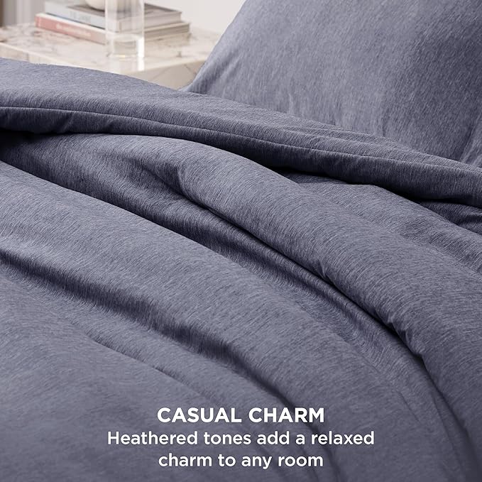 Bedsure California King Comforter Set - Denim Grey Soft Bedding for All Seasons, Cationic Dyed Bed Set, 3 Pieces, 1 California King Size Comforter (104"x96") and 2 Pillow Shams (20"x36"+2")