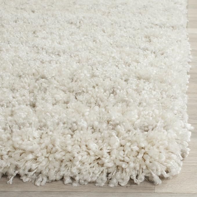 SAFAVIEH Arizona Shag Collection Runner Rug - 2'3" x 20', Ivory & Beige, Moroccan Design, Non-Shedding & Easy Care, 1.6-inch Thick Ideal for High Traffic Areas in Living Room, Bedroom (ASG741A)