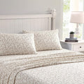Laura Ashley - Flannel Sheets Twin Size, Anti-Pilling & Wrinkle Resistant Cotton, Touchably Soft for All-Season Comfort - Bed Sheets with Matching Pillowcase & Fitted Sheet (Victoria Beige)