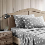 Eddie Bauer - King Sheets, Cotton Flannel Bedding Set, Brushed For Extra Softness, Cozy Home Decor (Elk Grove, King)