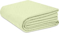 COTTON CRAFT Soft Cotton Thermal Blanket - Plush Herringbone Twill - All Season Luxurious Breathable Skin Friendly Lightweight Cooling Throw Blanket - Sofa Couch Travel Camping Dorm - King Sage