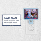 Disney Frozen Wrap Shade LED Night Light, Plug-in, Dusk to Dawn, Girls Bedroom Decor, UL-Listed, Ideal for Nursery, Bathroom, 46276