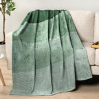 Pavilia Green Ombre Fleece Bed Blanket, Soft & Lightweight, Emerald Forest Green Gradient, Cozy Microfiber, Twin Size (60x80)